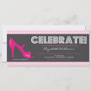 Invitación ¡CELEBRAR! Billboard Bachelorette Invite (rosa)