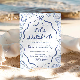 Invitación Celebrar con conchas Costero Cumpleaños 1er año