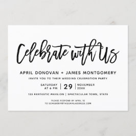 Invitación Celebrar con el Boda de tipografía de pincel de EE