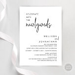 Invitación Celebrar Con La Cena Boda De Los Recién Matados<br><div class="desc">Cena de boda y carta de invitación a la fiesta (Celebrar con los recién casados),  con temática minimalista moderna,  negra y blanca. Es perfecto para tu recepción boda/invitación a la celebración post boda.</div>