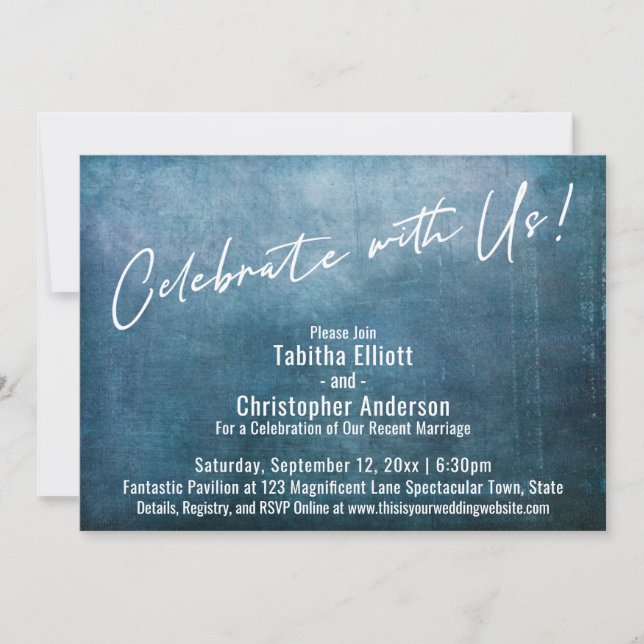 Invitación Celebrar con la escritura a mano de EEUU sobre el  (Anverso)