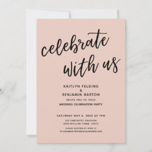 Invitación Celebrar con la fiesta de la boda rosada de Rubor 