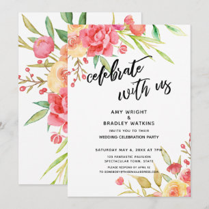 Invitación Celebrar con la recepción de Boho Flowers Wedding