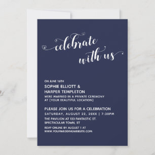 Invitación Celebrar con la recepción de la Marina con guión d