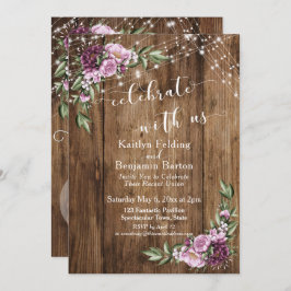 Invitación Celebrar con la recepción de las luces florales ru