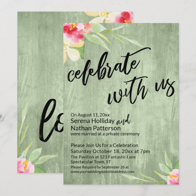 Invitación Celebrar con las flores acuáticas de los Estados U (Anverso / Reverso)