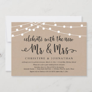 Invitación Celebrar con los nuevos Sr. y Sra., Huida de Boda