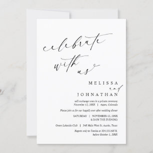 Invitación Celebrar con los recién casados, Boda Elopement