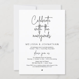 Invitación Celebrar con los recién casados, Boda Elopement