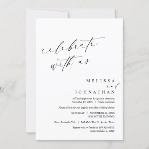 Invitación Celebrar con los recién casados, Boda Elopement