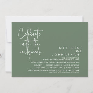 Invitación Celebrar con los recién casados, Boda Elopement In