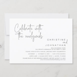 Invitación Celebrar con los recién casados, Boda Elopement In