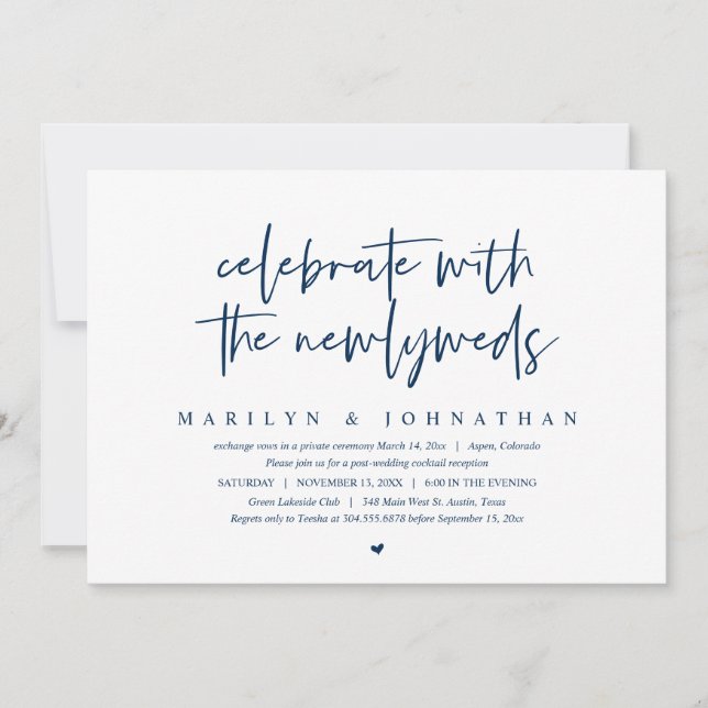 Invitación Celebrar con los recién casados, Boda Elopement In (Anverso)