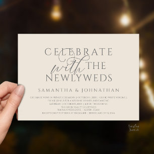 Invitación Celebrar con los recién casados Recepción elegante