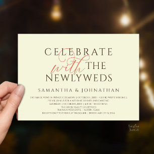 Invitación Celebrar con los recién casados Recepción elegante