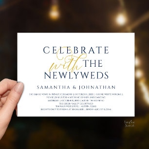 Invitación Celebrar con los recién casados Recepción elegante