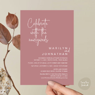 Invitación Celebrar Con Los Recién Matados, El Boda Elopement