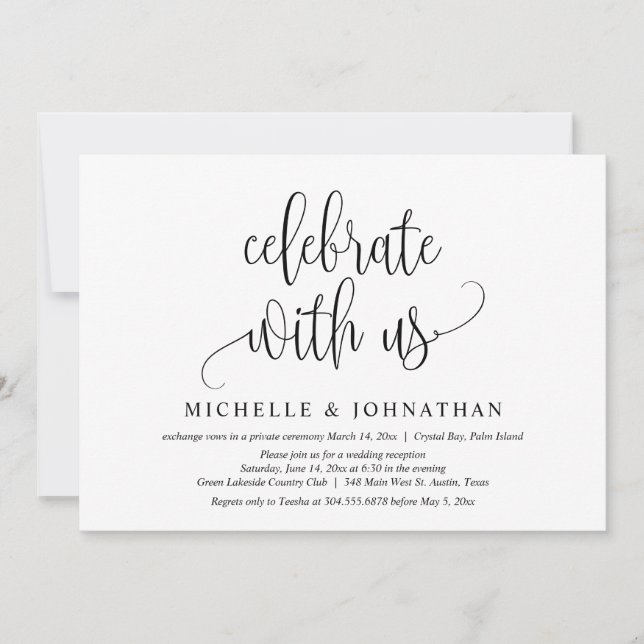Invitación Celebrar Con Nosotros, La Celebración De Los Elope (Anverso)