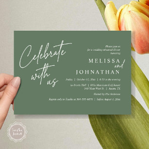 Invitación Celebrar con nosotros, la cena de ensayo Boda mode