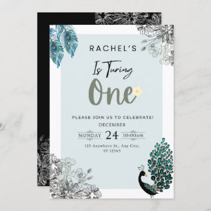 Invitación Celebrar con nosotros la flor de primer cumpleaños