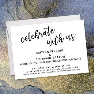 Invitación "Celebrar con nosotros" sólo en recepción de boda 