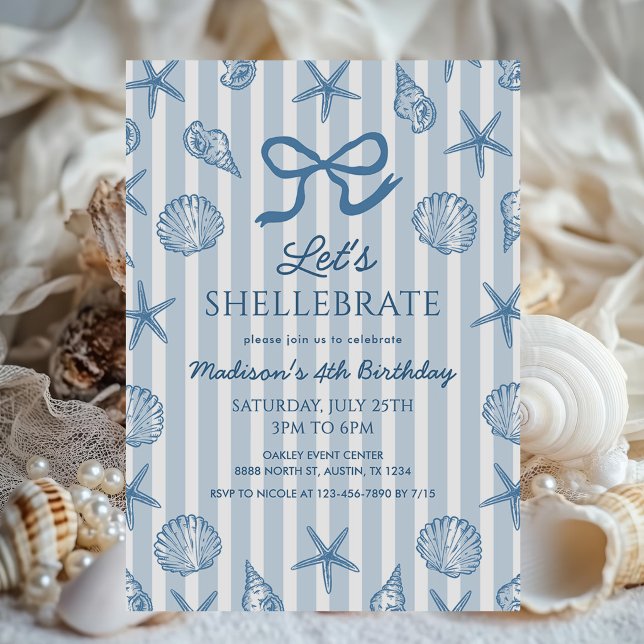 Invitación Celebrar Cumpleaños Costero Playa Conchas (Subido por el creador)