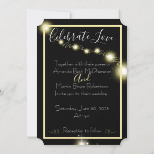 Invitación Celebrar el amor Boda simple con destellos