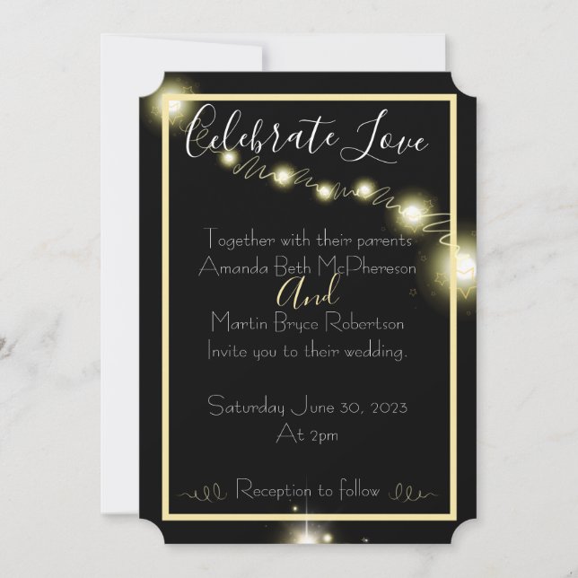 Invitación Celebrar el amor boda simple de parpadeo (Anverso)