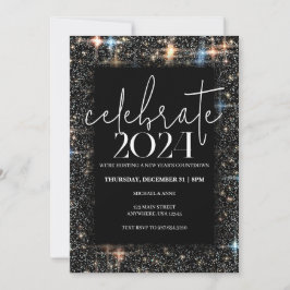 Invitación Celebrar el deslumbramiento de Año Nuevo