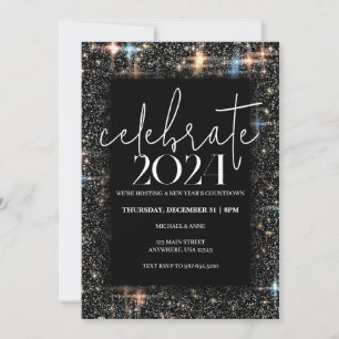 Invitación Celebrar el deslumbramiento de Año Nuevo