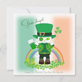 Invitación Celebrar el Día de San Patricio con un gato afortu