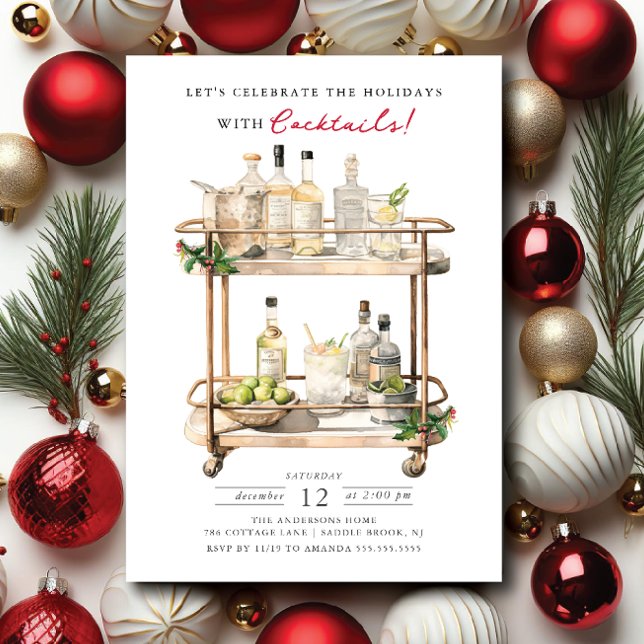 Invitación Celebrar el Fiesta de cócteles de los Navidades de (Subido por el creador)