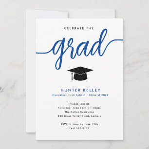 Invitación Celebrar el Grad, foto azul