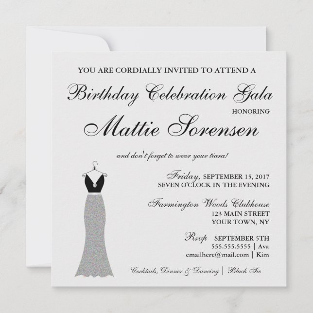 Invitación Celebrar la elegante fiesta nupcial de cumpleaños (Reverso)