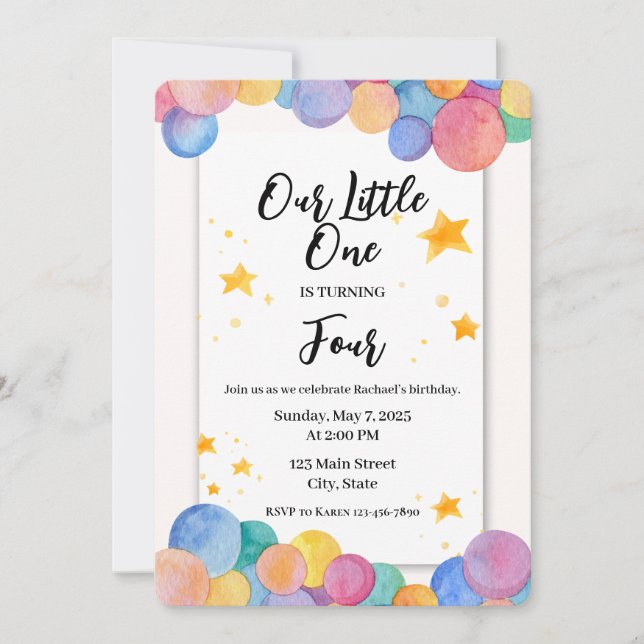 Invitación Celebrar la fiesta de cumpleaños de nuestro pequeñ (Anverso)