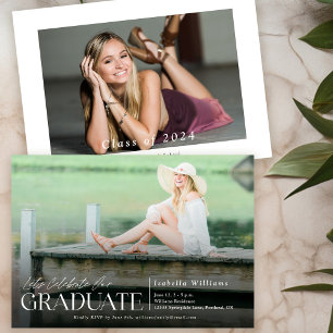 Invitación Celebrar la fiesta de graduación de fotos de gradu