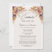 Celebrar la vida de floral otoñal funeral de fotos