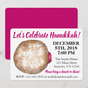 Invitación Celebrar las vacaciones judías de Hanukkah Jelly D