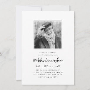 Invitación Celebrar su maravillosa vida, foto conmemorativa m