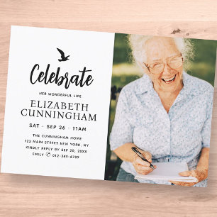 Invitación Celebrar su maravillosa vida Memorial Foto moderna