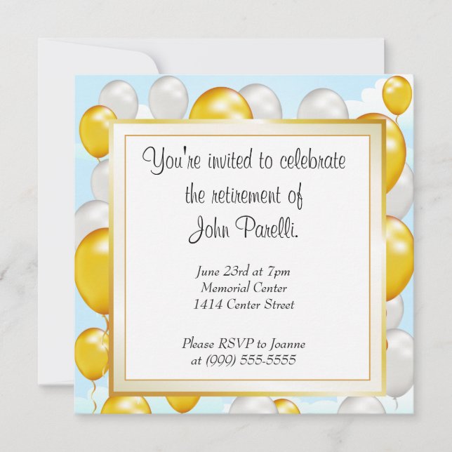 Invitación Celebrar un retiro (Anverso)
