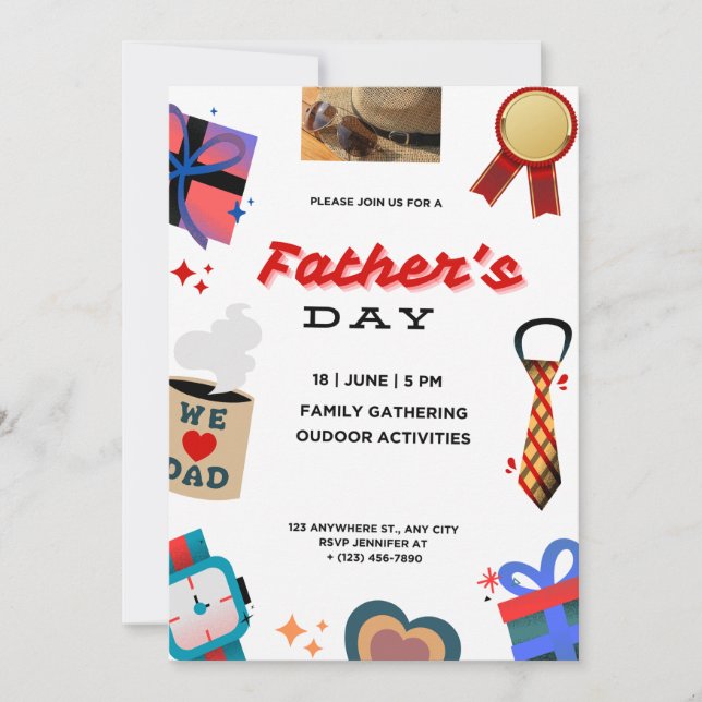 Invitación Celebrate Dad: Happy Father's Day Invitation (Anverso)