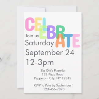 Invitación Celebrate Invitation – All Occasion Party Invite