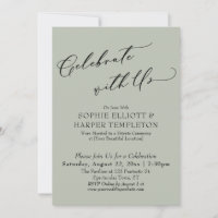 Celebrate with Us Pretty Sage Green Reception Only