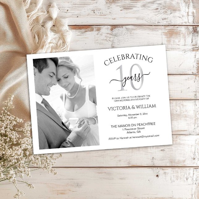 Invitación Celebrating 10 Years Photo Ruby Anniversary Party (Subido por el creador)