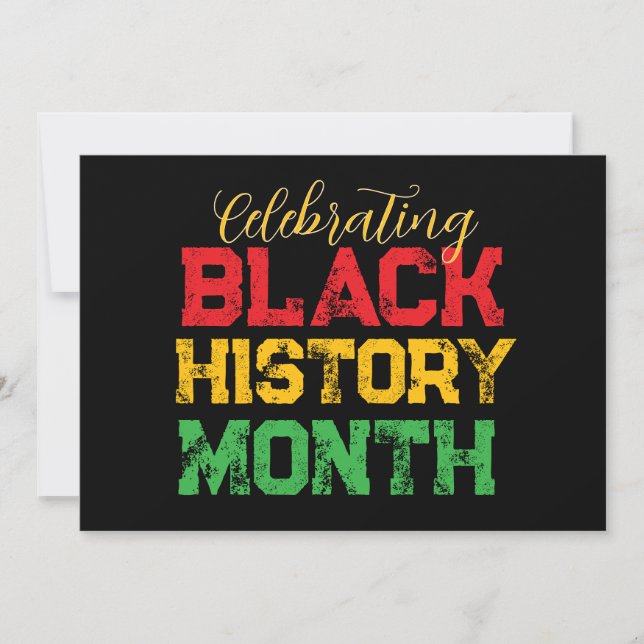 Invitación Celebrating Black History Month Typography (Anverso)