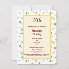 Invitación Celebration Hats and Balloons Party Pattern