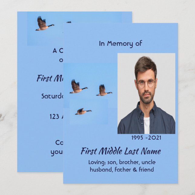 Invitación Celebration of Life Service Canada Goose Outdoors (Anverso / Reverso)