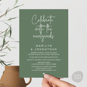 Invitación Celebre Con Los Recién Casados, Cena De Boda
