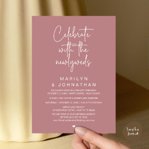 Invitación Celebre Con Los Recién Casados, Cena De Boda